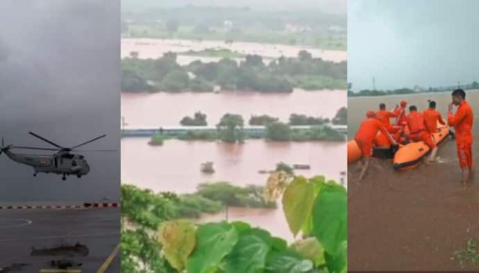 মহালক্ষ্মী এক্সপ্রেসে আটকে থাকা যাত্রীদের জলপথ ও আকাশপথে চলছে উদ্ধারের প্রচেষ্টা