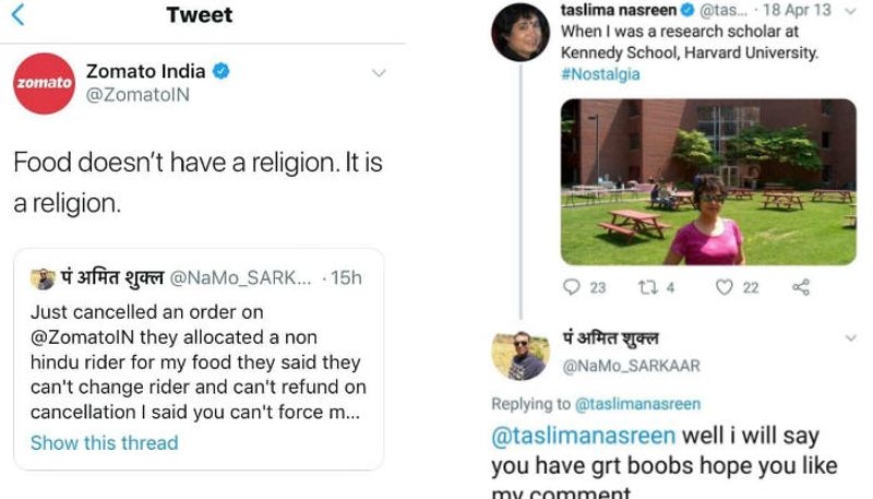 abusing comment against writer taslima nasrin in twitter