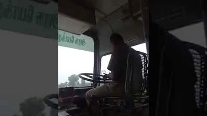 Pudukkottai government bus using whatsapp while driving suspended