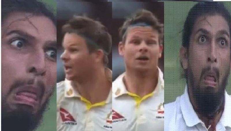 Ashest test series Steve smith imitate ishant sharma reaction after 2 years