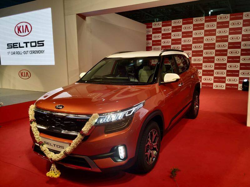 First kia seltos suv car rolls out from Anantapur manufacturing unit