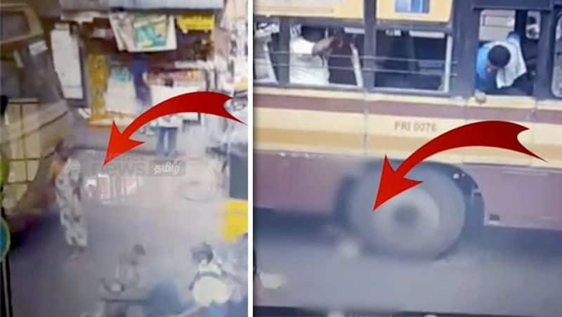 Woman dies after being crushed to death in bus. CCTV footage showing