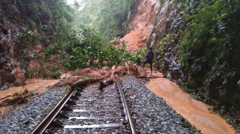 Mangalore Bangalore train service interrupted as Landslide on Track