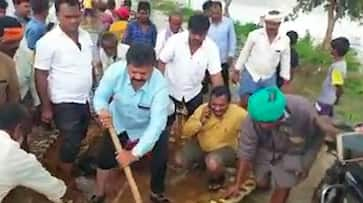 Karnataka: BJP MLA oars coracle in shallow waters, gets trolled