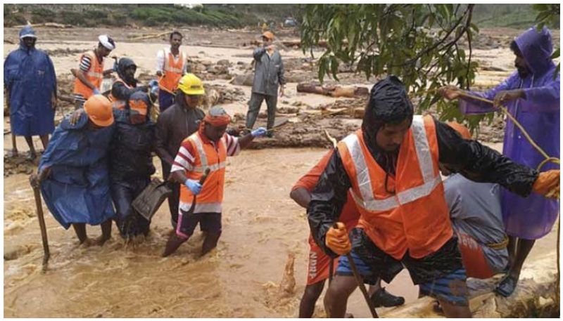 People crossing river with help of coconut tree in Mangalore