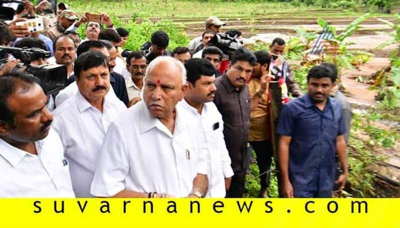 CM BS yediyurappa visits flooded areas in Shivamogga