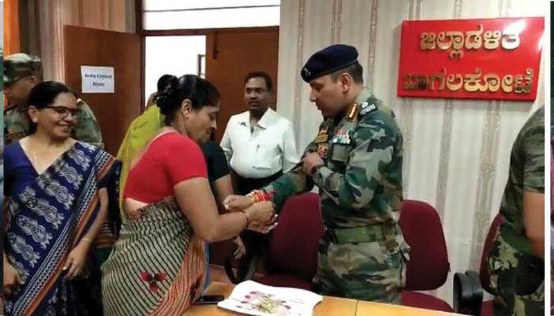 Women Tie Rakhis To Army Personnel in Bagalkot