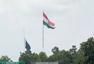 Independence Day Indian flag flies high while Pakistan at half mast