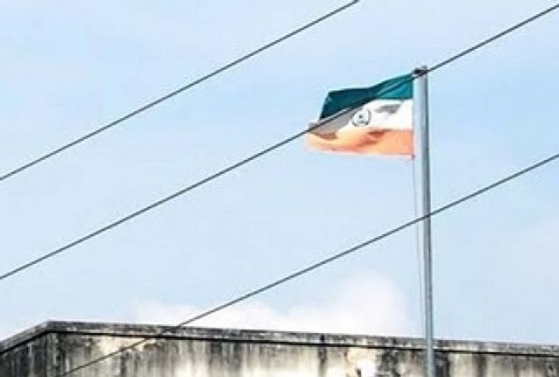 national flag  flies upside down