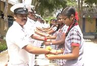 Teary-eyed Indian Navy officials celebrate Raksha Bandhan in Tamil Nadu