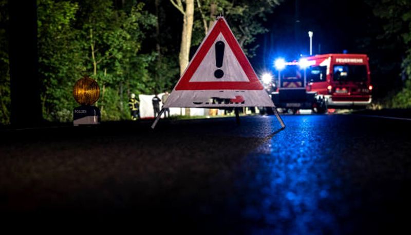 lorry hitted a car and dragged to some meters