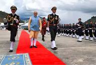 PM modi grand welcome in bhutan