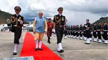 PM modi grand welcome in bhutan