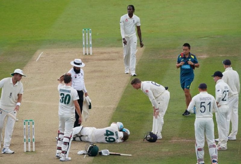 steve smith ruled out  after jofra archer deadly bouncer injury fans slams England pacer