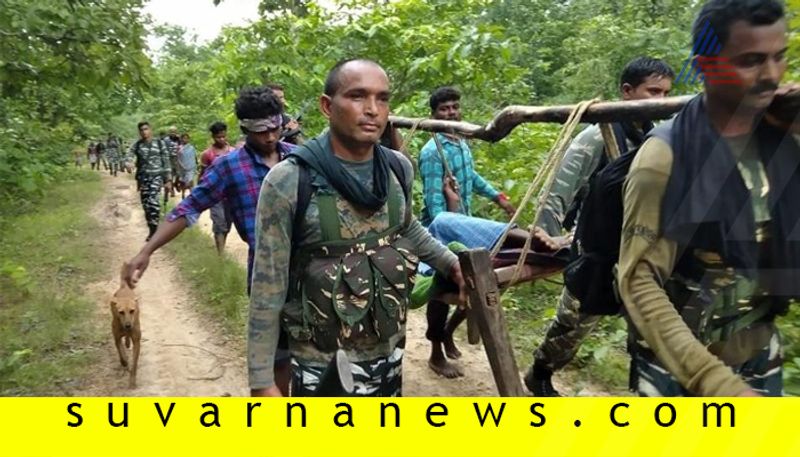 Snake bites Chhattisgarh man CRPF jawans carry him on shoulder for almost 2 5 km for treatment