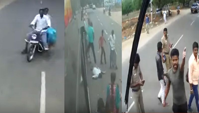 Bus Sudden Brake accident at Cumbum Theni road