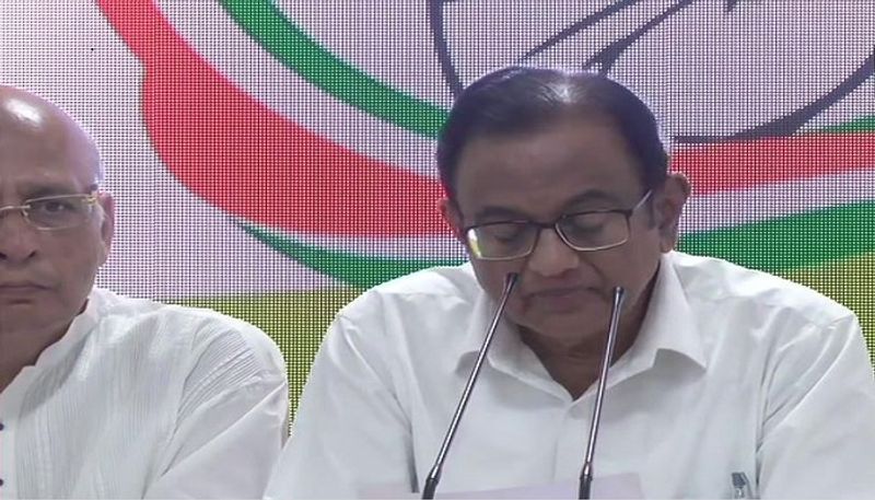 P Chidambaram Appears At Congress Office