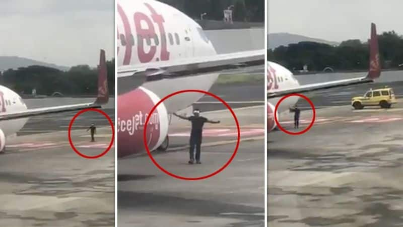 The young man who jumped off the wall and hit the airport  Video of a disgruntled pilot