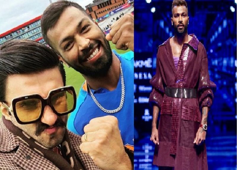 twitter compare hardik pandya with Ravnveer singh for dress code