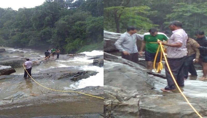 Local youths  Rescued Tourist Who Washed Away In Abbi Falls at Shivamogga