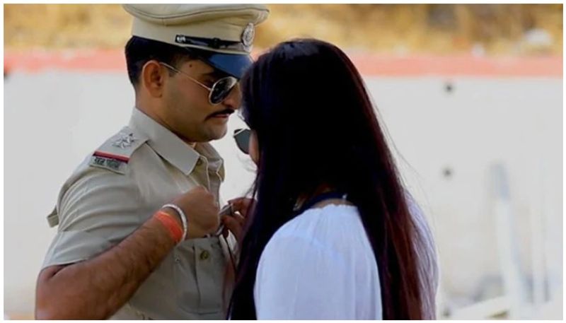 pre-wedding shoot with uniform; police man in  trouble