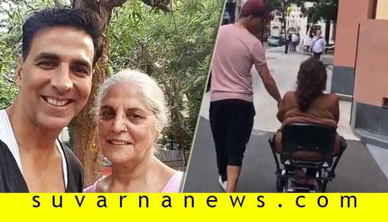 Akshay Kumar strolls with mom Aruna Bhatia on London streets after her knee surgery