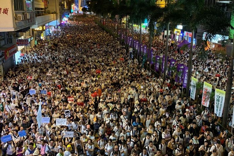 Hong Kong protest Religious gathering turns violent