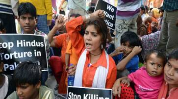 Shame on Pakistan: India summons Pak official, stages protest over abduction of Hindu girls