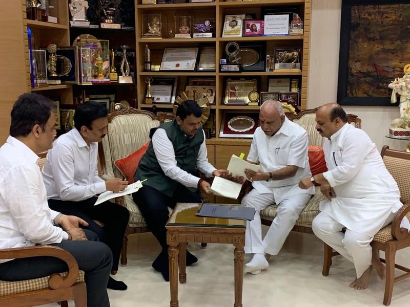 Maha CM Devendra Fadnavis Karnataka CM Yediyurappa discuss Interstate issues