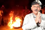 DK Shivakumar arrest Political leaders react to ED action while Congress workers vandalise buses Karnataka