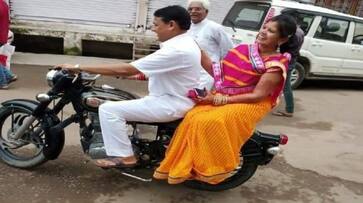 police has challan to minister was riding with his wife without a helmet