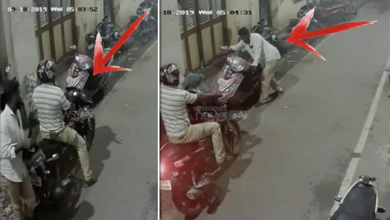 Bike theft in Triplicane in early morning.. CCTV Video..