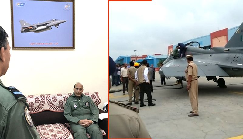 Bengaluru: Defence Minister Rajnath Singh flies LCA Tejas from HAL airport