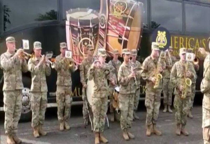 indian national anthem humming by american army