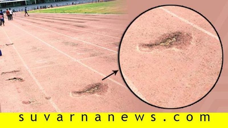 Within 2 year bad condition Synthetic track at Bengaluru Kanteerava Stadium kvn