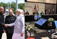 PM Modi reached america and start meeting with energy company officers and indo american people