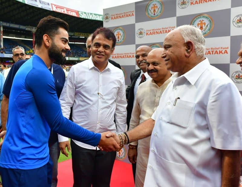 KSCA donate funds to rebuild Karnataka from flood at chinnaswamy bengaluru