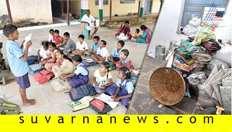 Bagalkot Flood Victims Staying in Schools Where As Students Are Learning Lessons In ground