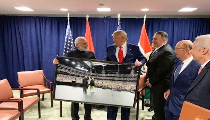 PM Modi Gift Picture Of Howdy Modi Event To Donald Trump