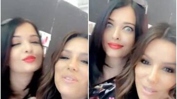 Aishwarya Rai unites with friend Eva Longoria at Paris Fashion Week (Video)