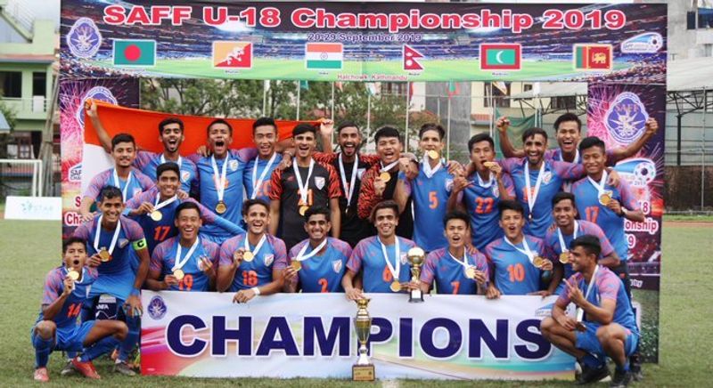 SAFF U 18 Championship Indian football team lifts title after beating Bangladesh in final