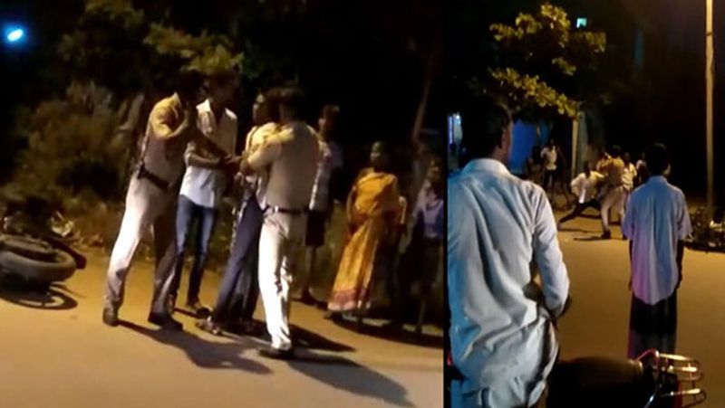 rowdy attacked police... peoples shock