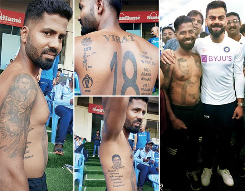 Fan covered his body with Virat Kohli tattoos gets special attention from kohli