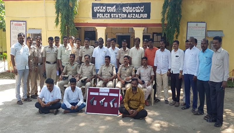 afzalpur Cops Seize 3 Pistols and  live bullet In bheema theera