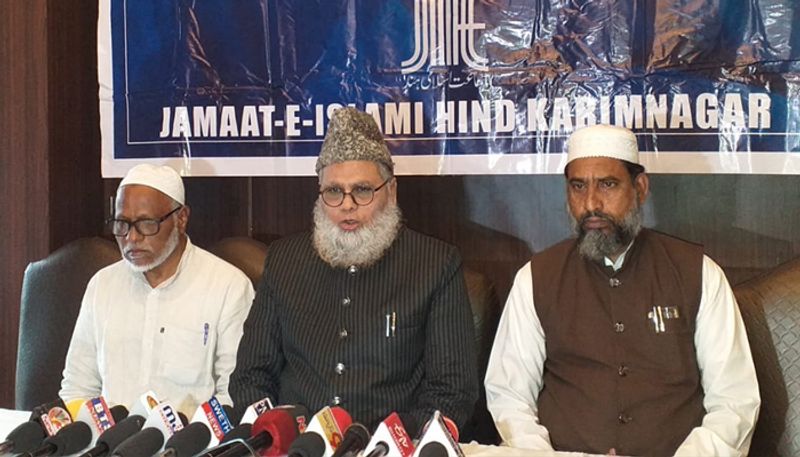 jamaat e islami hind telangana president maulana hamid mohammad khan press meet in karimnagar