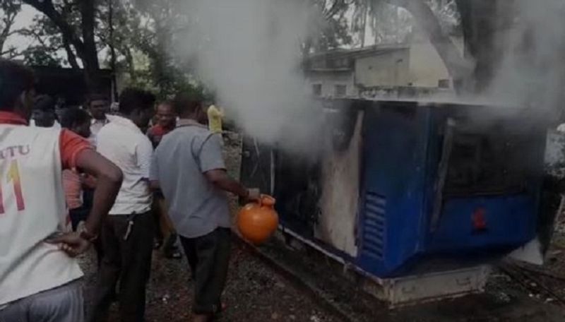 generator got fire due to lightening in vijayapura engineering office