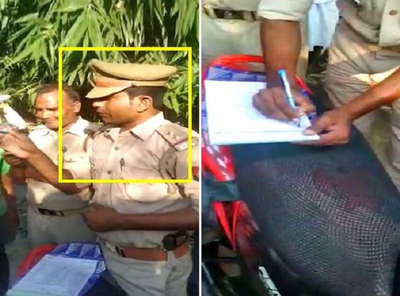 Police inspector issued challan himself for not wearing helmet