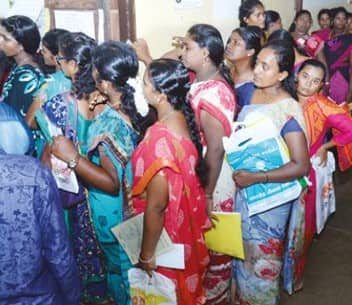 graduates came to buy application for cooking and cleaning work