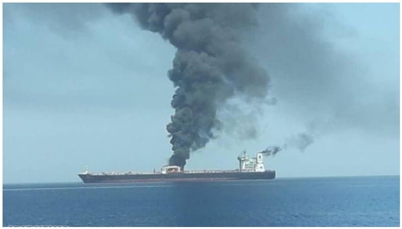 Iran Tanker On Fire After Two Missile Hit the Vessel