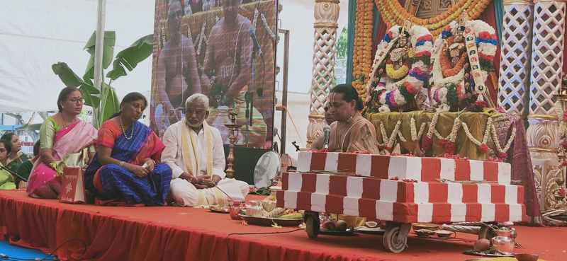 ttd chairman yv subba reedy  couples participated srinivasa kalyanam at singapore